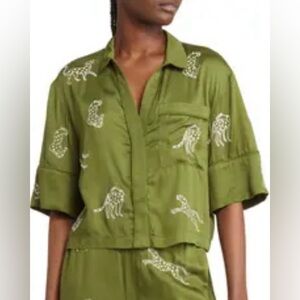 SANI Leopard Loungewear Top- Garden Party (Green) - CUTE!!